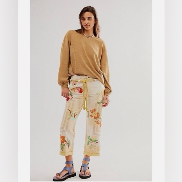 Free people We The Free Electric Sands Embroidered Pants